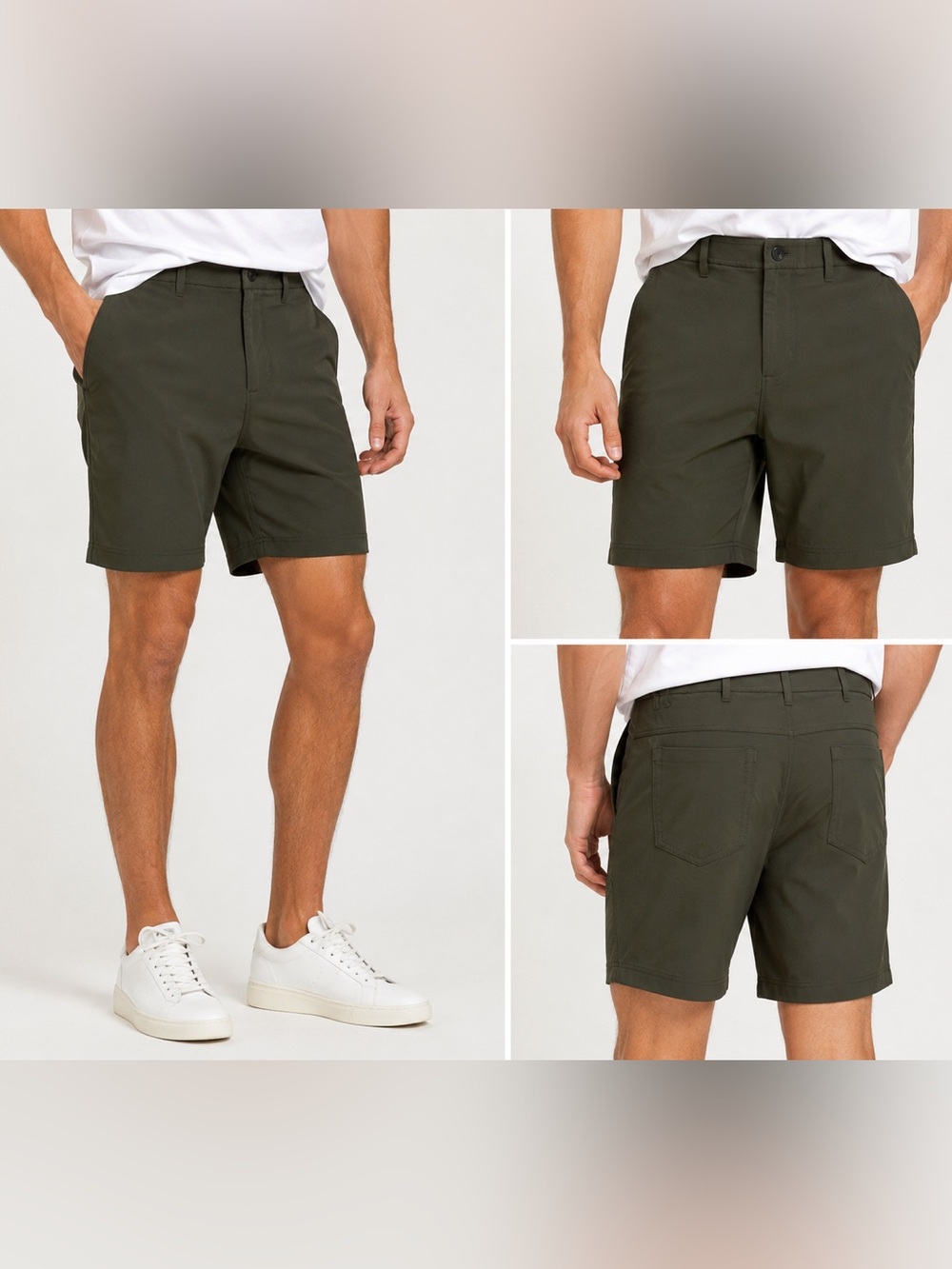 Public Rec Men’s Stretch Golf Chino Shorts Olive Green Size 36 9” Inseam